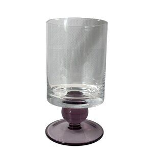 Marquis by Waterford Crystal Rotondo Water Drink Glass Purple Amethyst Stem Ball